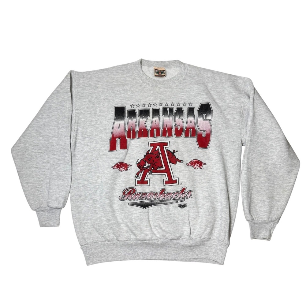 Vintage 90s Arkansas Razorbacks Red Oak Sweatshirt Grey Size XLarge Crewneck